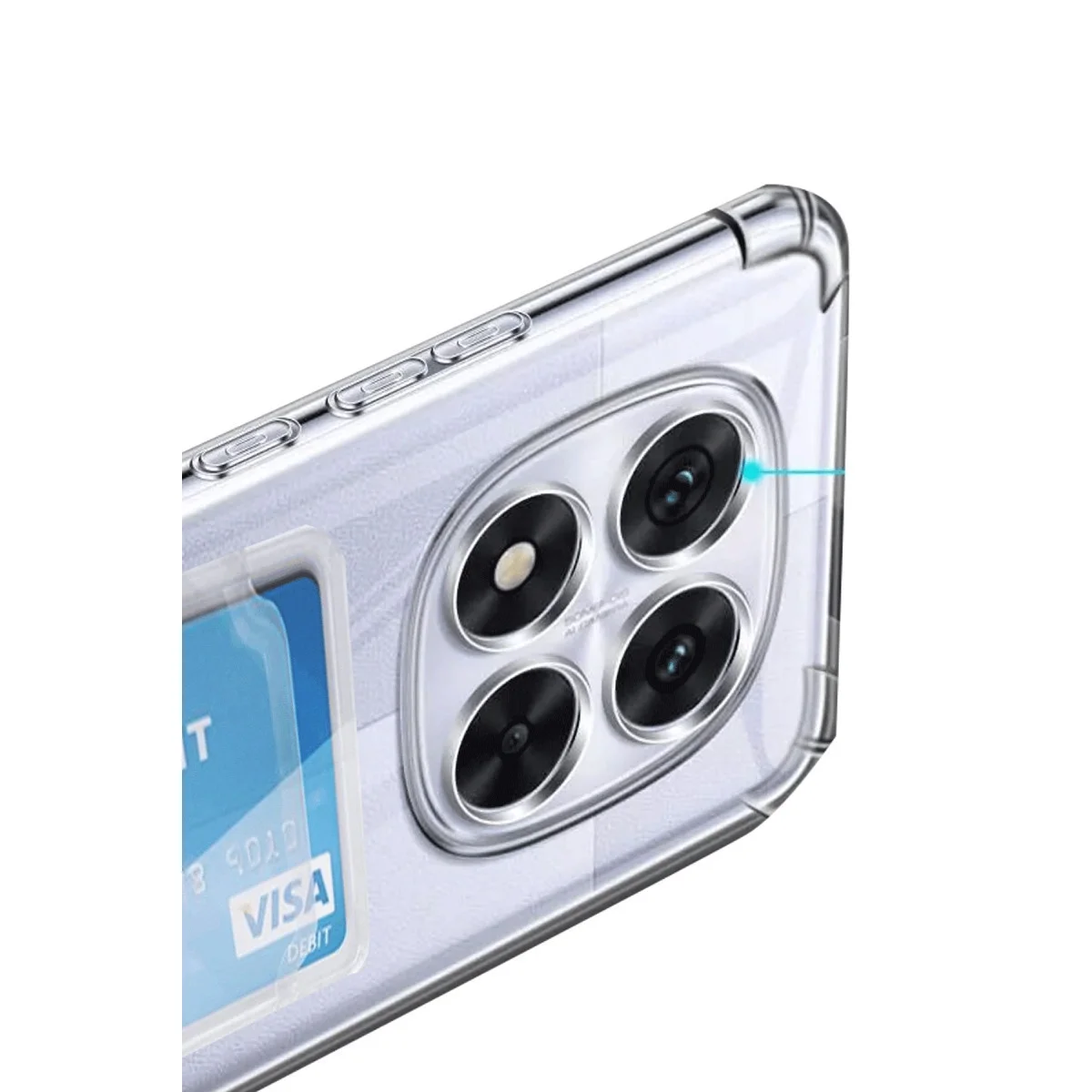 Xiaomi Redmi Note 14 Pro 5g Kılıf Kart Şeffaf Silikon - Şeffaf görsel 3
