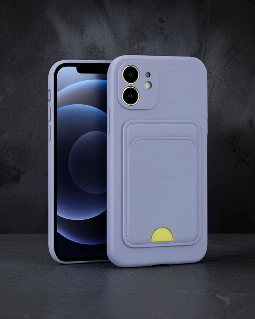 Apple İphone 11 Kılıf Kelvin Kartvizitli Silikon - Lila
