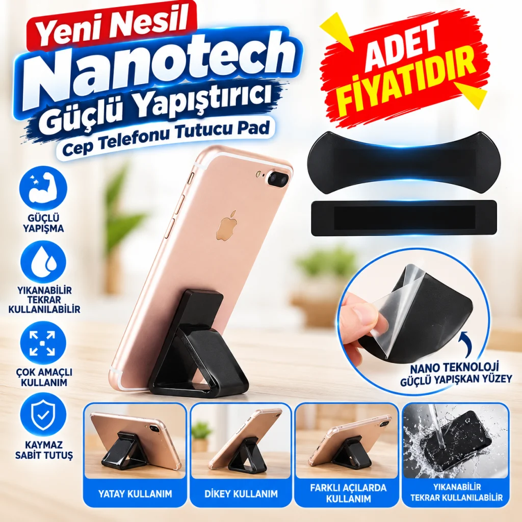 Yeni Nesil Nanotech Güçlü Yapıştırıcı Cep Telefonu Tutucu Pad (adet fiyatıdır)