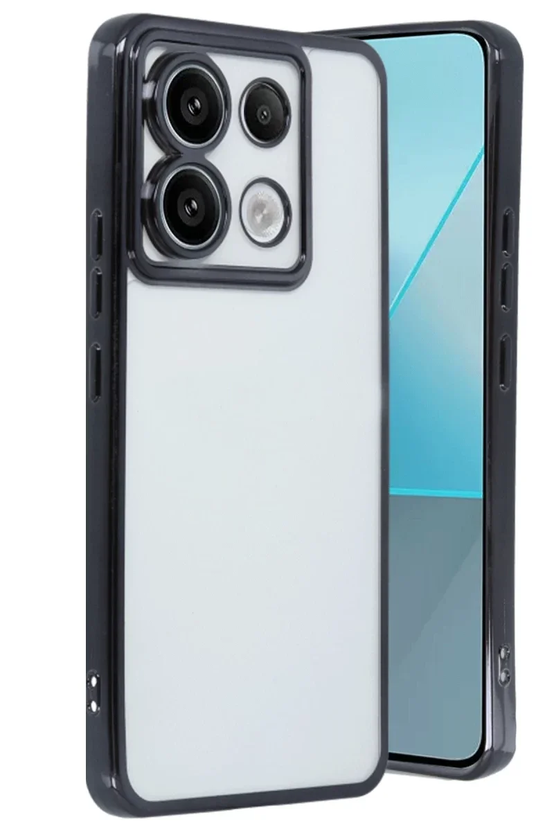 Xiao Red Note 13 Pro 5G Kılıf Razer Lensli Silikon - Siyah