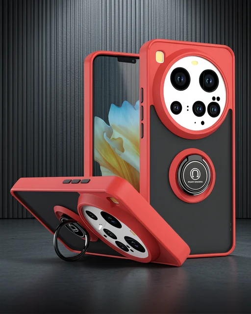 Xiaomi Mi 15 Ultra Kılıf Montreal Yüzüklü Silikon Kapak - Kırmızı