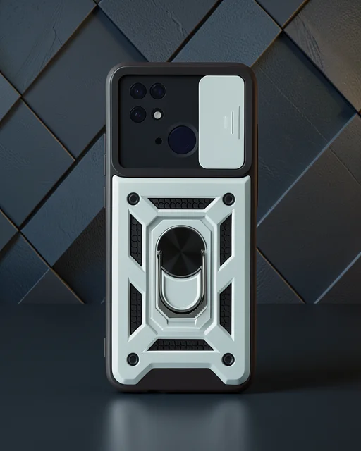 Xiaomi Redmi 10c Kılıf Pars Lens Yüzüklü Silikon - Yeşil