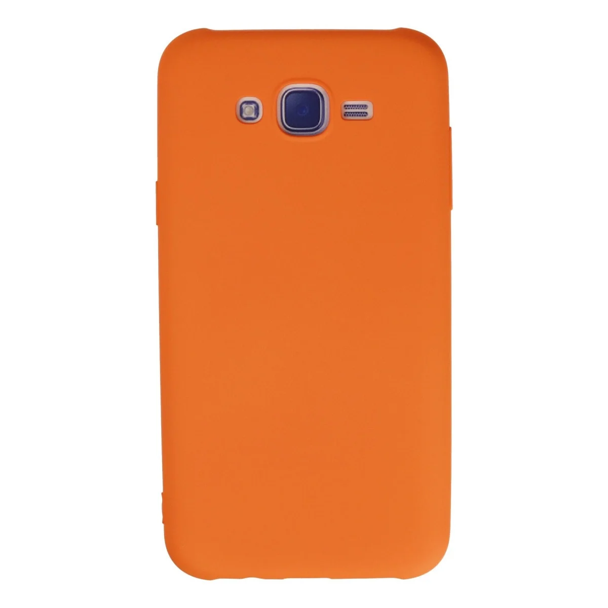Samsung Galaxy J7 Kılıf Nano İçi Kadife Silikon - Turuncu