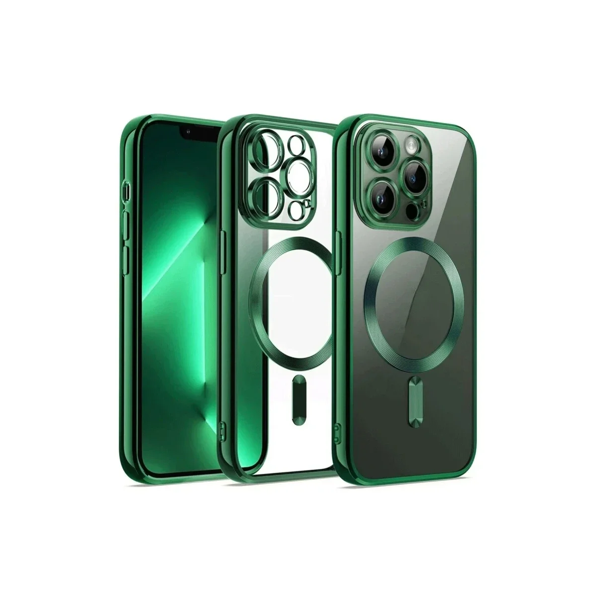 Apple iPhone 12 Pro Kılıf Kross Magneticsafe Kapak - Koyu Yeşil