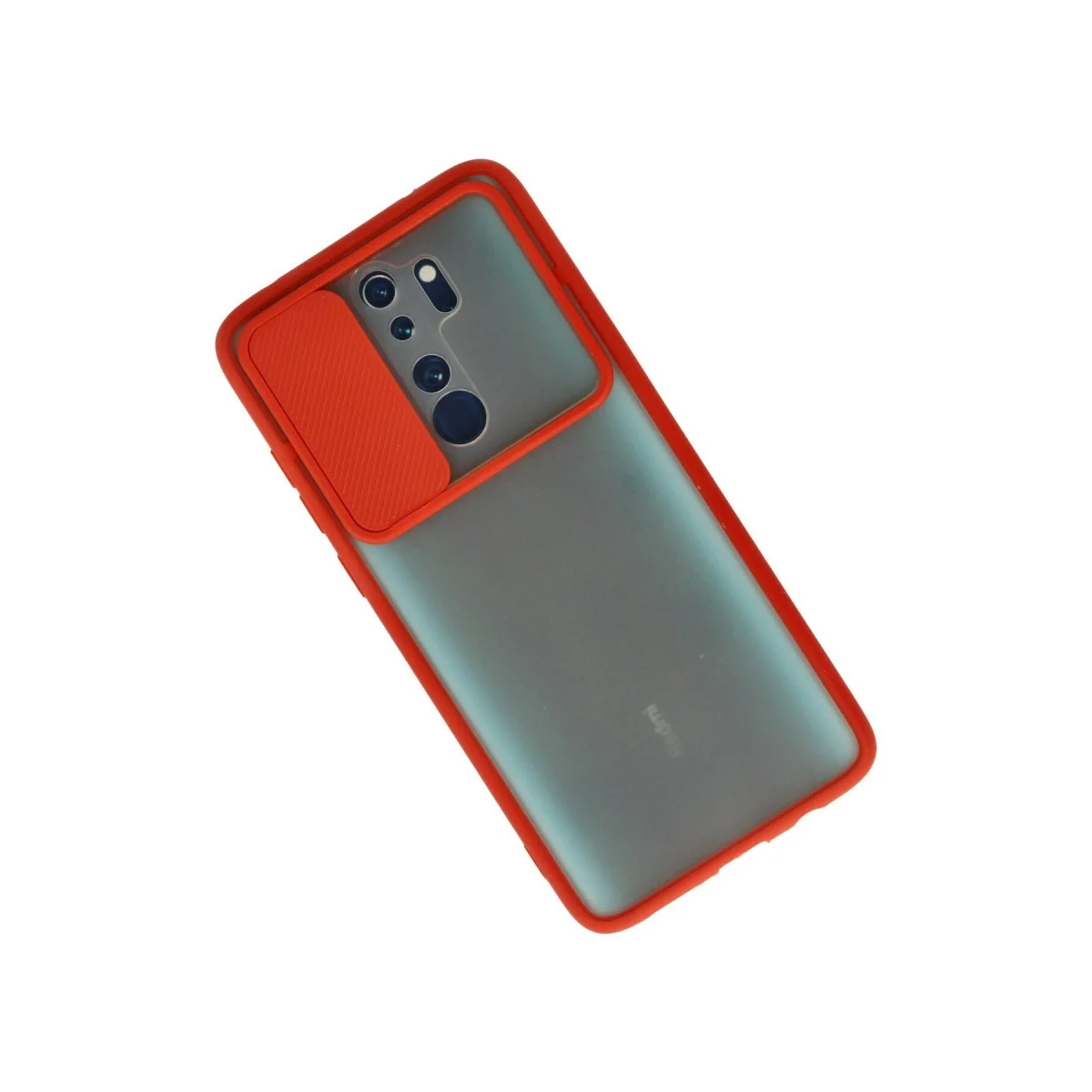 Xiaomi Redmi Note 8 Pro Kılıf Palm Buzlu Kamera Sürgülü Silikon - Kırmızı görsel 2