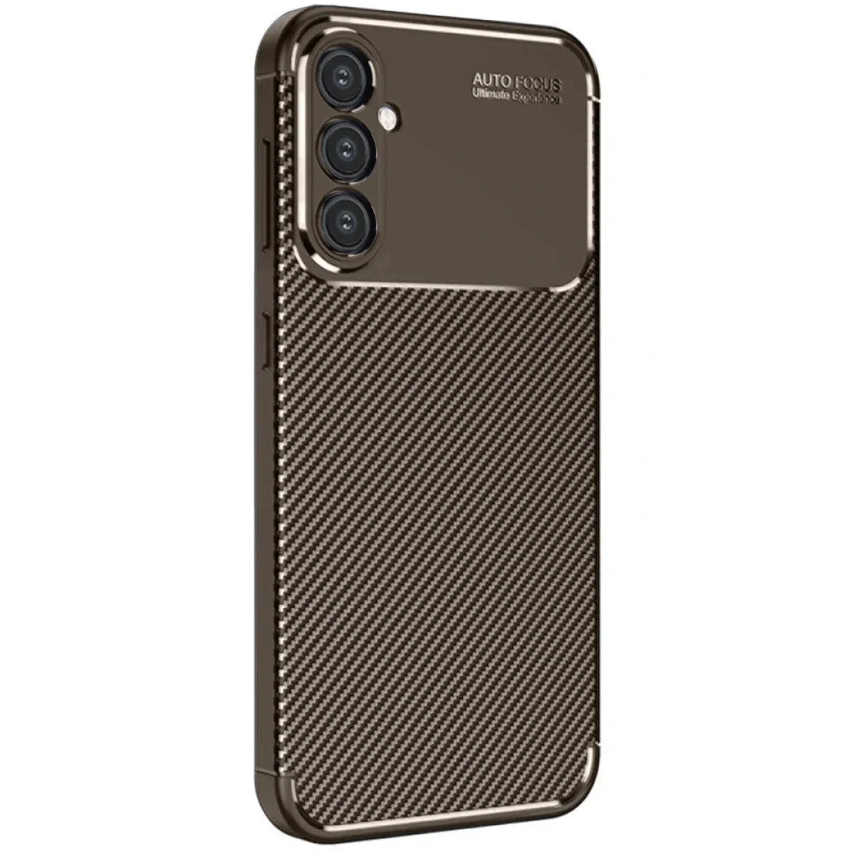 Samsung Galaxy A16 5G Kılıf Auto Focus Karbon Kapak - Kahverengi
