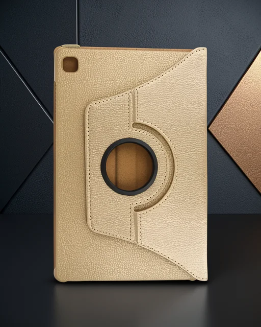Samsung Galaxy T500 Tab A7 10.4 Kılıf 360 Tablet Deri Kılıf - Gold