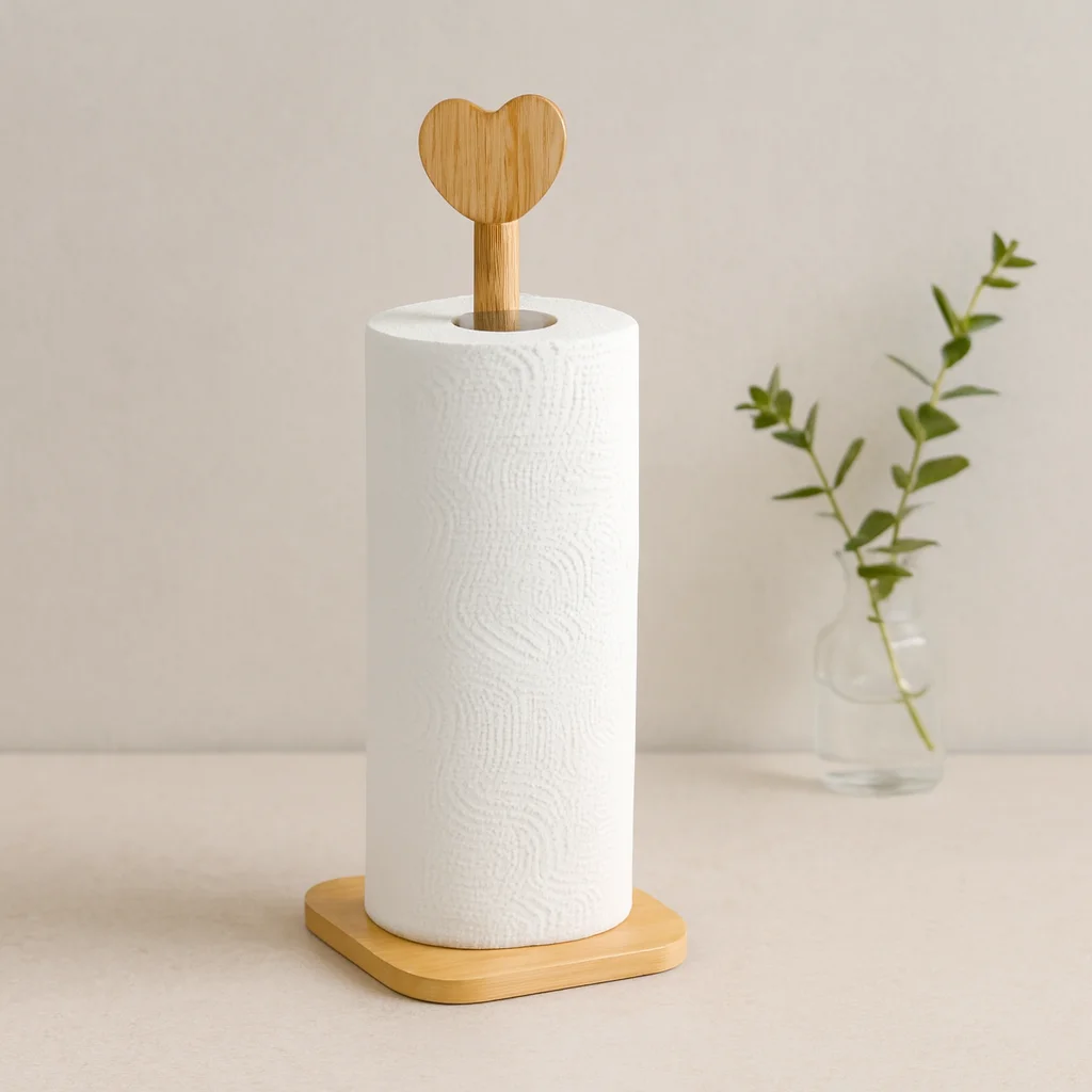 Bambu Kağıt Havluluk 12x12 cm Kalp Başlı Sap 28.5 cm