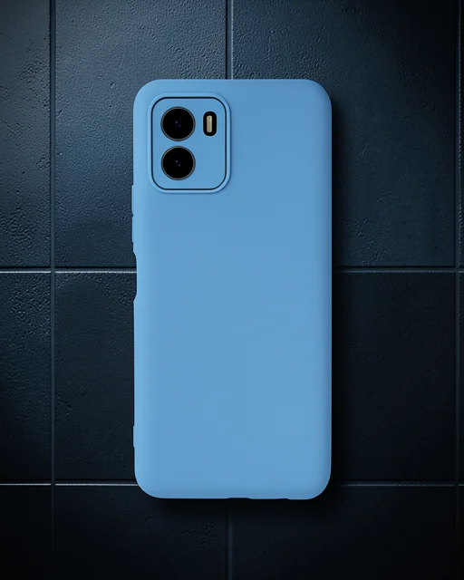 Vivo Y15s Kılıf Lansman Glass Kapak - Mavi