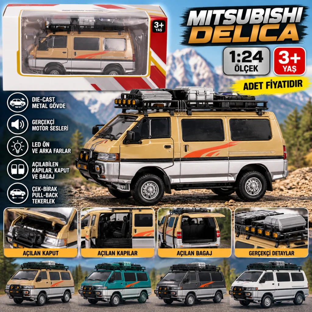 KZL-M357 KUT 1:24 MITSUBISHI DELICA 24 (adet fiyatıdır)