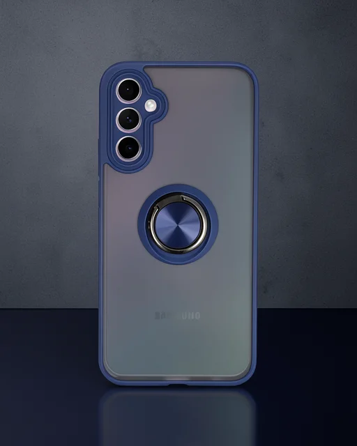 Samsung Galaxy A24 4g Kılıf Montreal Yüzüklü Silikon Kapak - Lacivert