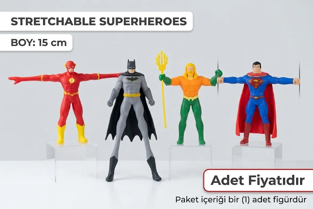 1006001 FİGÜR STRETCH MONSTERFLEX SÜPER ESNEK DC JUSTICE LEAGUE DC adet fiyatıdır