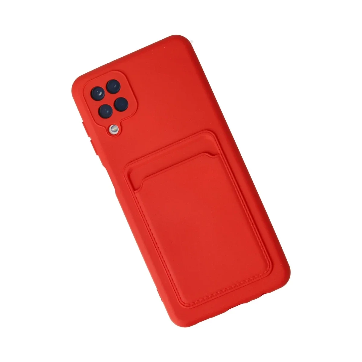 Samsung Galaxy A12 Kılıf Kelvin Kartvizitli Silikon - Kırmızı görsel 3