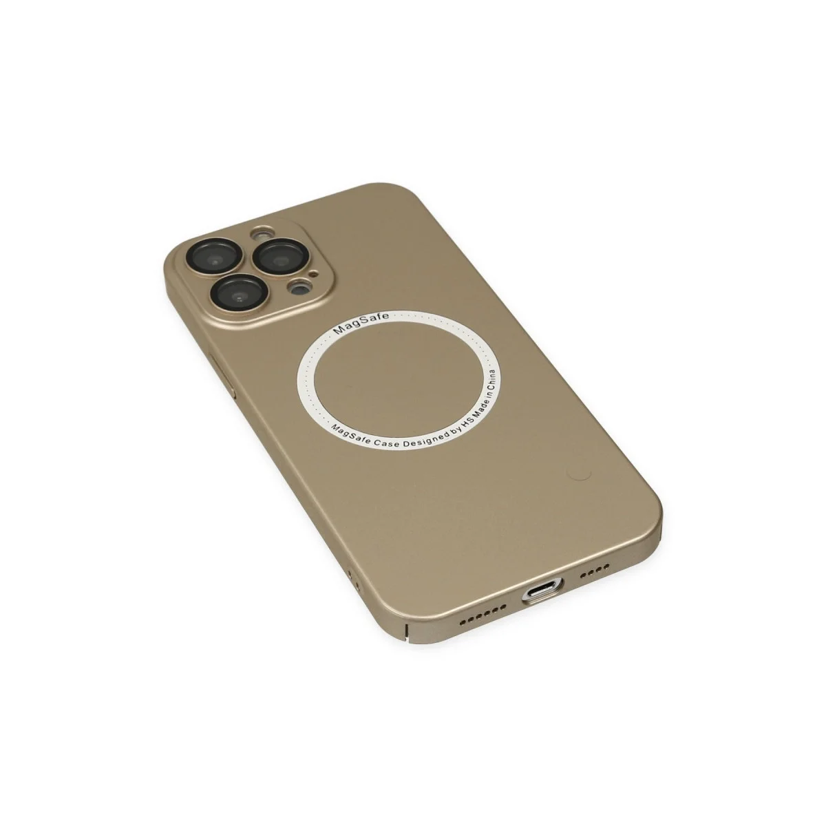Apple İphone 14 Pro Max Kılıf Jack Magneticsafe Lens Silikon - Gold görsel 5