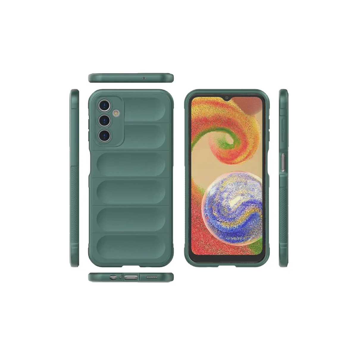 Samsung Galaxy A14 4G Kılıf Optimum Silikon - Koyu Yeşil görsel 3