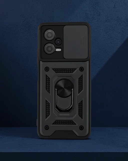 Xiaomi Redmi Note 12 5g Kılıf Pars Lens Yüzüklü Silikon - Siyah