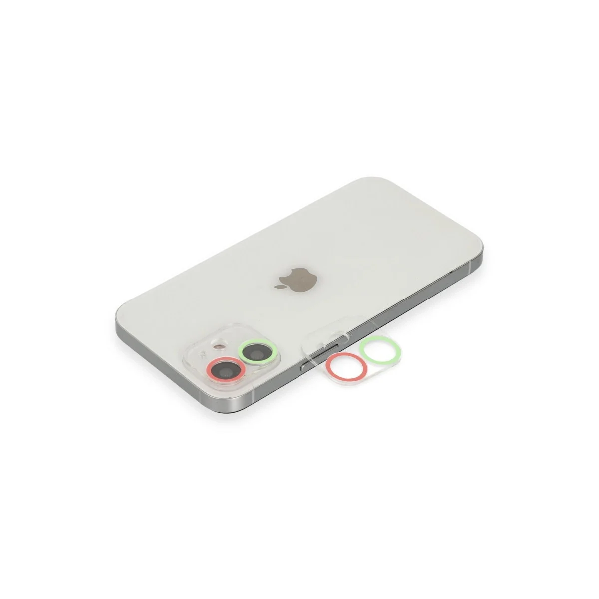 Apple İphone 11 Renkli Kamera Lens Koruma Cam - Yeşil-pembe