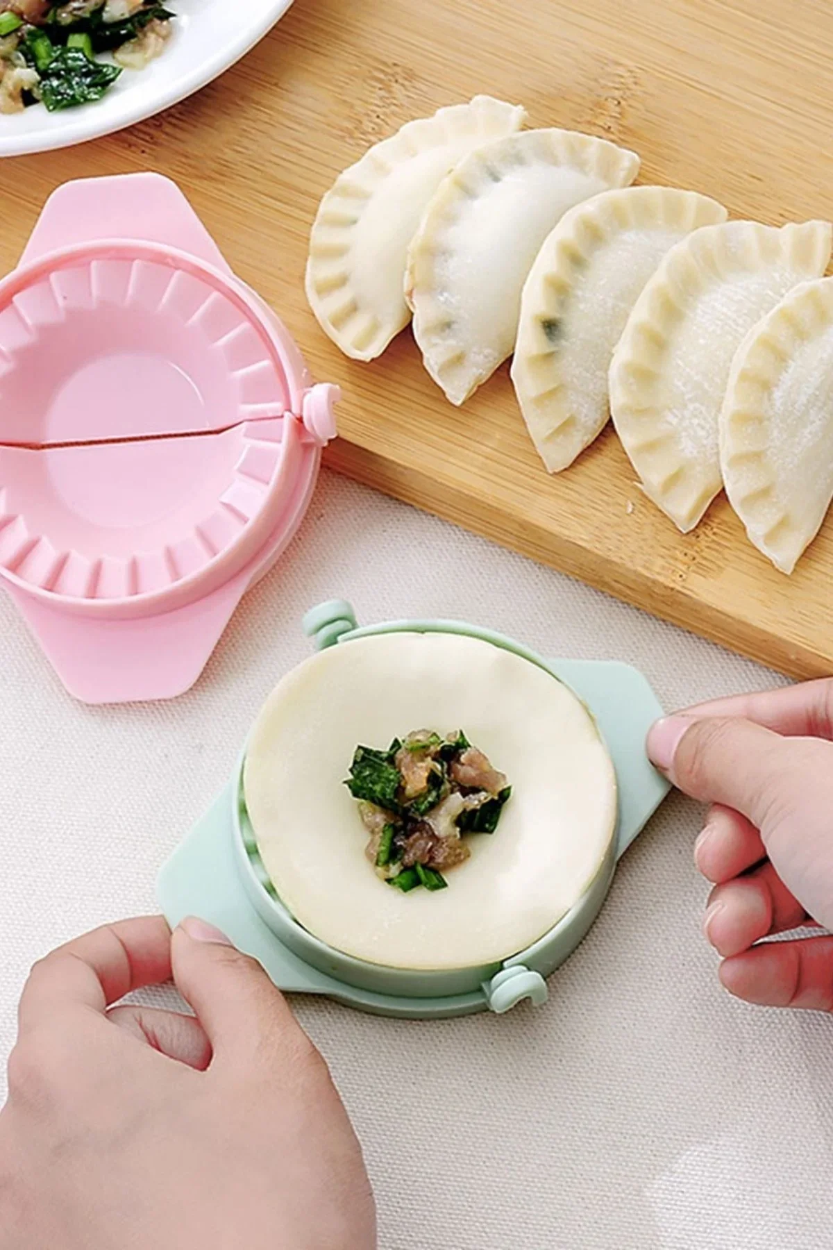 3lü Çiğ börek kurabiye Hamur İşi Ravioli Kesme Kalıbı Aparatı görsel 8