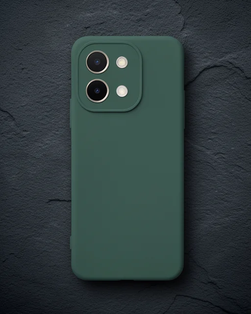 Vivo Y28 Kılıf First Silikon - Koyu Yeşil