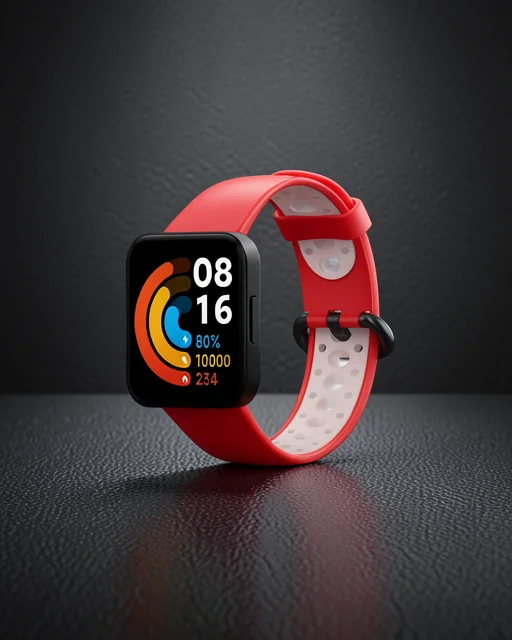 Xiaomi Redmi Watch 2 Spor Delikli Kordon - Kırmızı-beyaz