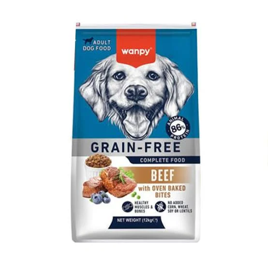 Tahılsız sığır etli yetişkin köpek maması 12 kg wanpy