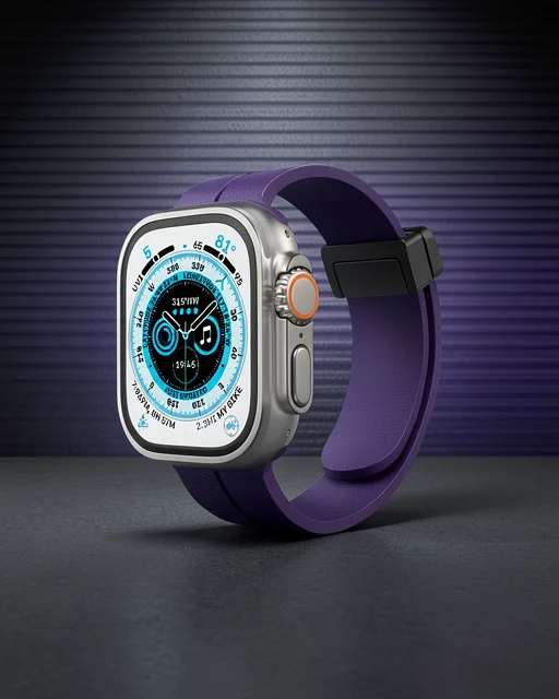 Apple Watch 38mm Kr412 Elegance Stylısh Kordon (saat Değildir) - Derin Mor