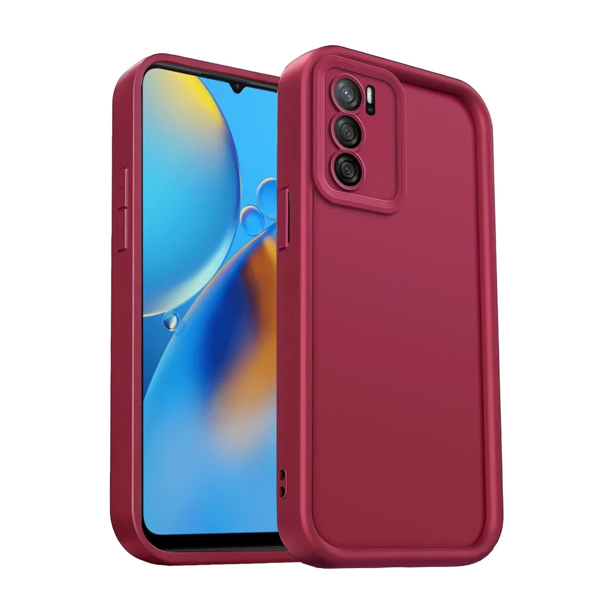 Oppo A16 Kılıf Viera Silikon - Bordo görsel 3