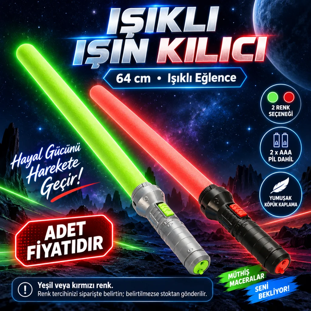 Işıklı Işın Kılıcı 64 cm görsel 5
