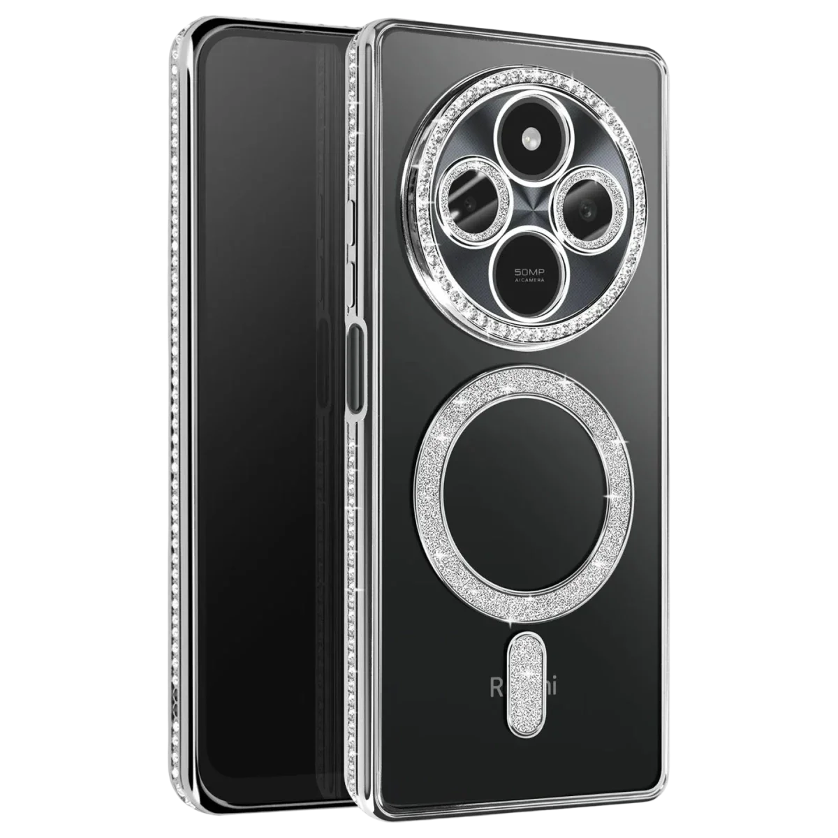 Xiaomi Redmi 14C Joke Simli Magneticsafe Kılıf - Gümüş