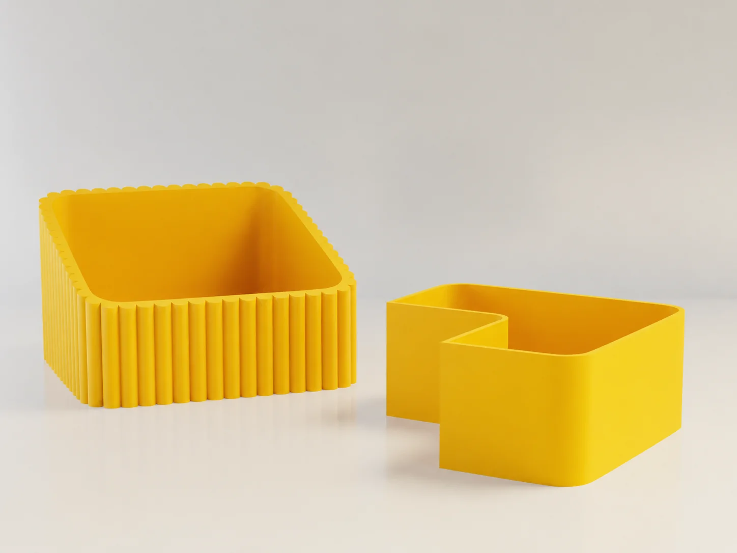 3D Baskı Fıstık Kasesi - Çift Hazneli Kabuk Ayırıcı Sunum Kasesi - Sarı Sarı görsel 2