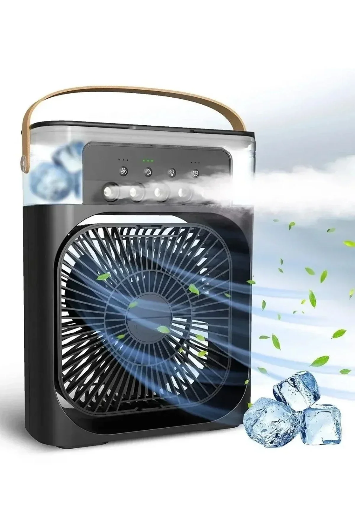ieg™ Taşınabilir 3 Farklı Mod Ayarlı 7 Farklı Led Işıklı Sulu Soğutmalı Taşınabilir Masaüstü USB Fan Vantilatör görsel 6