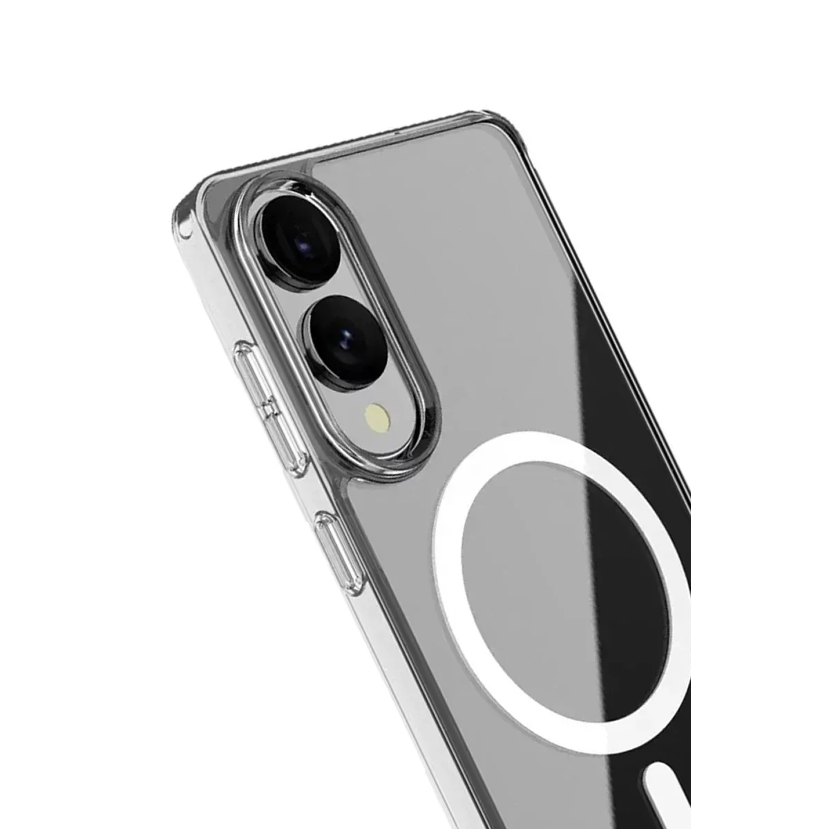 Samsung Galaxy S25 Edge Kılıf Magneticsafe Şeffaf Silikon - Şeffaf görsel 3