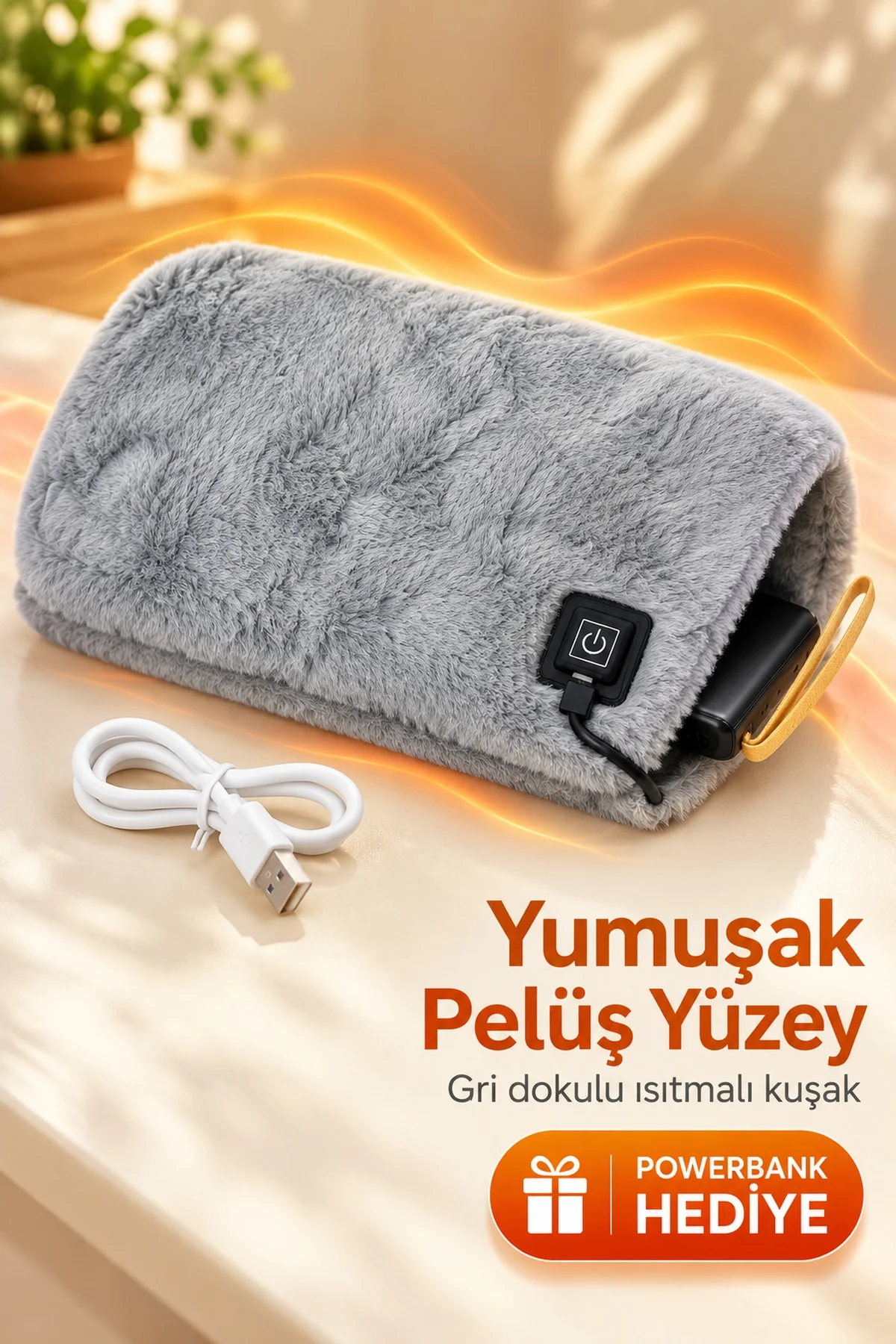 Powerbank Hediyeli Isıtmalı Bel ve Karın Kuşağı