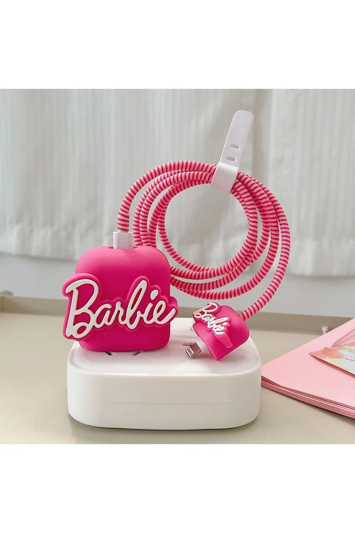 Vothoon iPhone 18W/20W Uyumlu Barbie Şarj Kılıfı, Şarj Kablosu Örme Aparatı, Toparlayıcı görsel 2