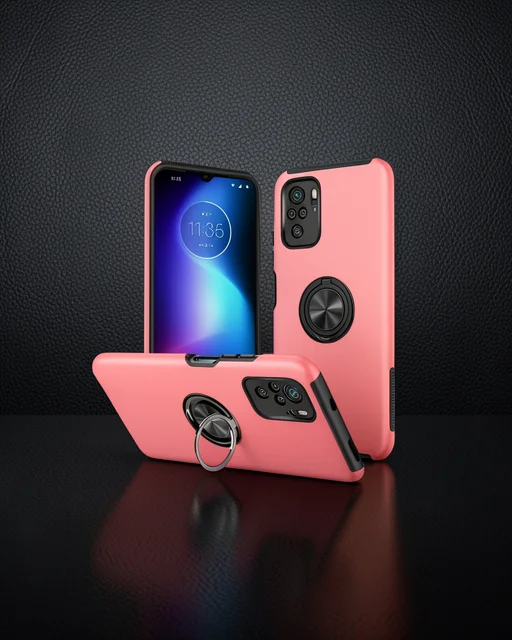 Xiaomi Poco F3 Kılıf Elit Yüzüklü Kapak - Pembe