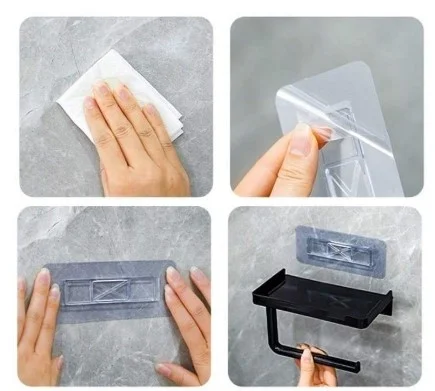 Raflı Yapışkanlı Tuvalet Kağıdı Askılığı görsel 4