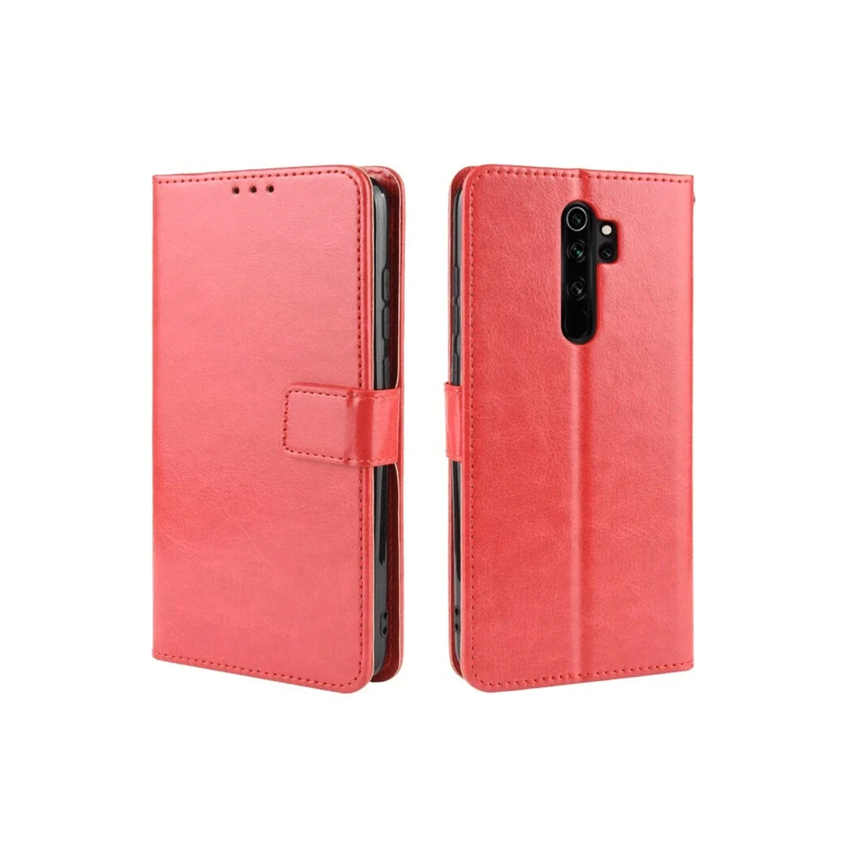 Xiaomi Redmi Note 8 Pro Kılıf Trend S Plus Kapaklı Kılıf - Kırmızı