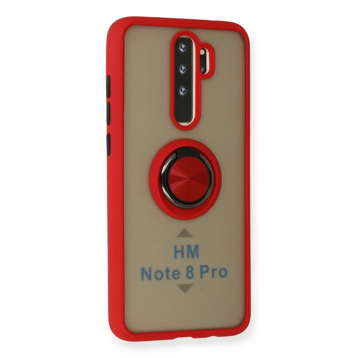 Xiaomi Redmi Note 8 Pro Kılıf Montreal Yüzüklü Silikon Kapak - Kırmızı görsel 2