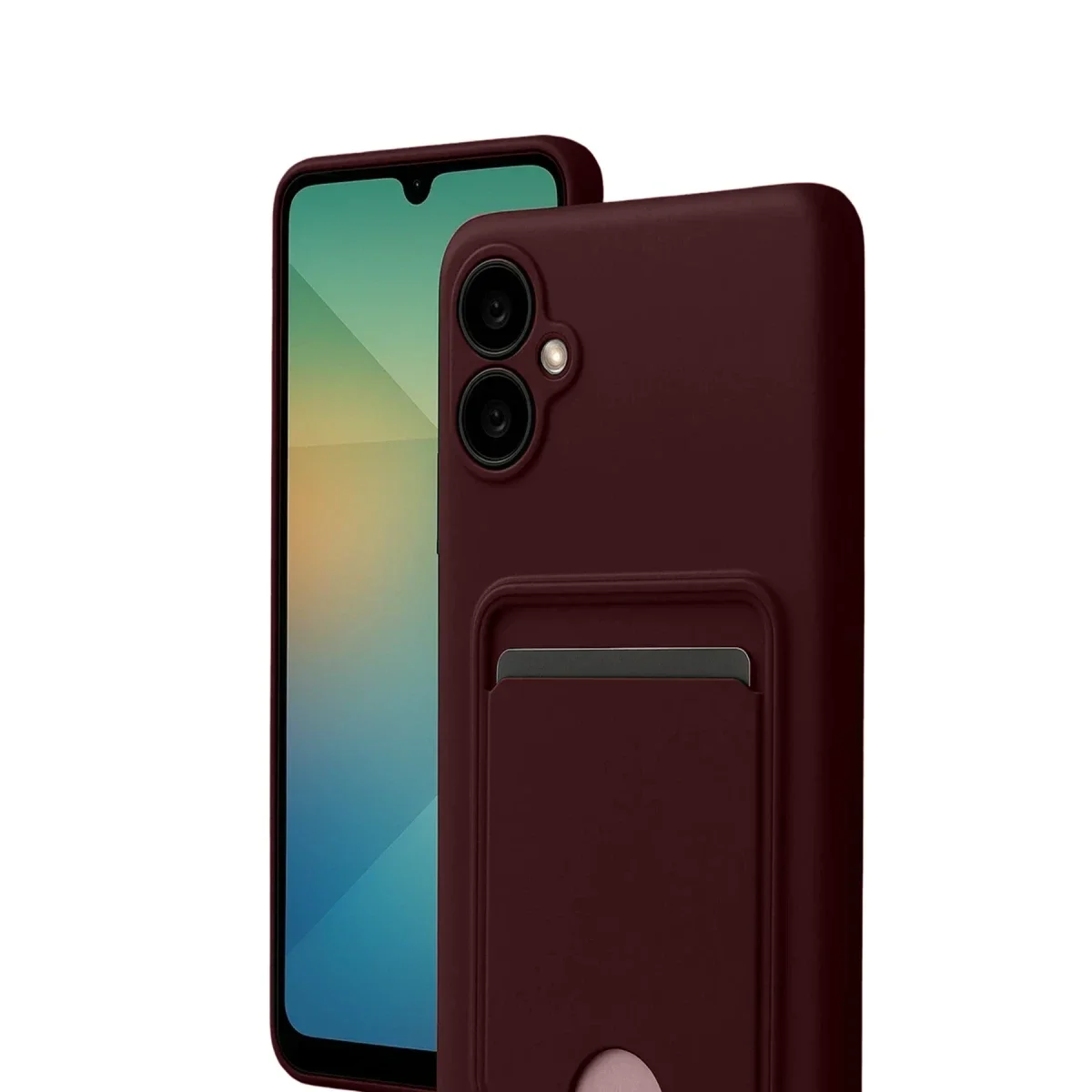 Samsung Galaxy A07 4G Kelvin Kartvizitli Silikon - Bordo görsel 2