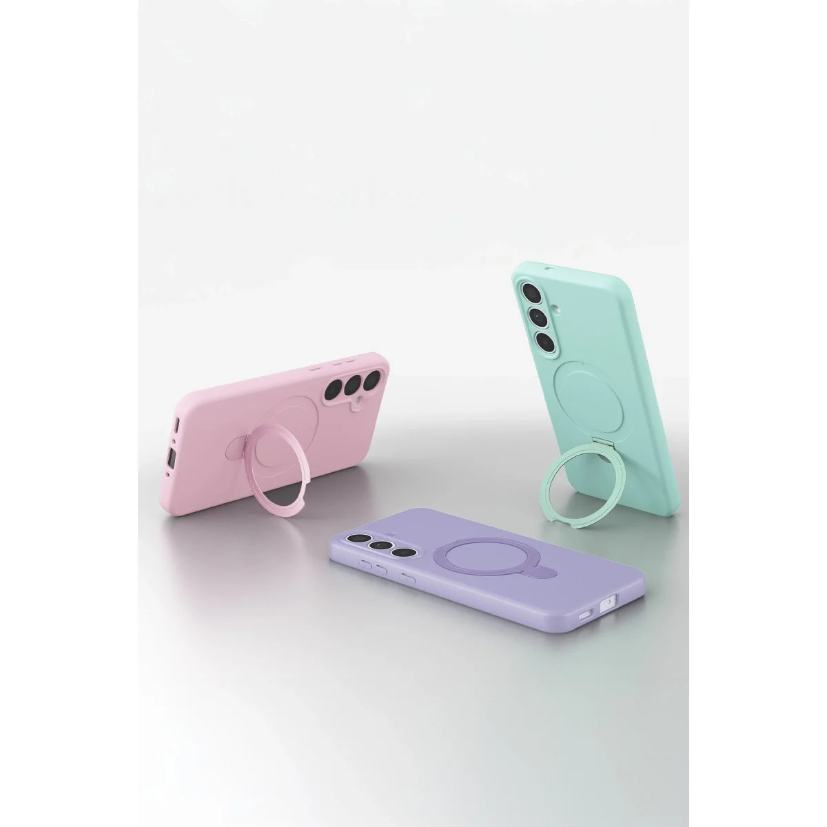 Samsung Galaxy S24 Fe Regal Magsafe Standlı Kapak - Siyah görsel 5