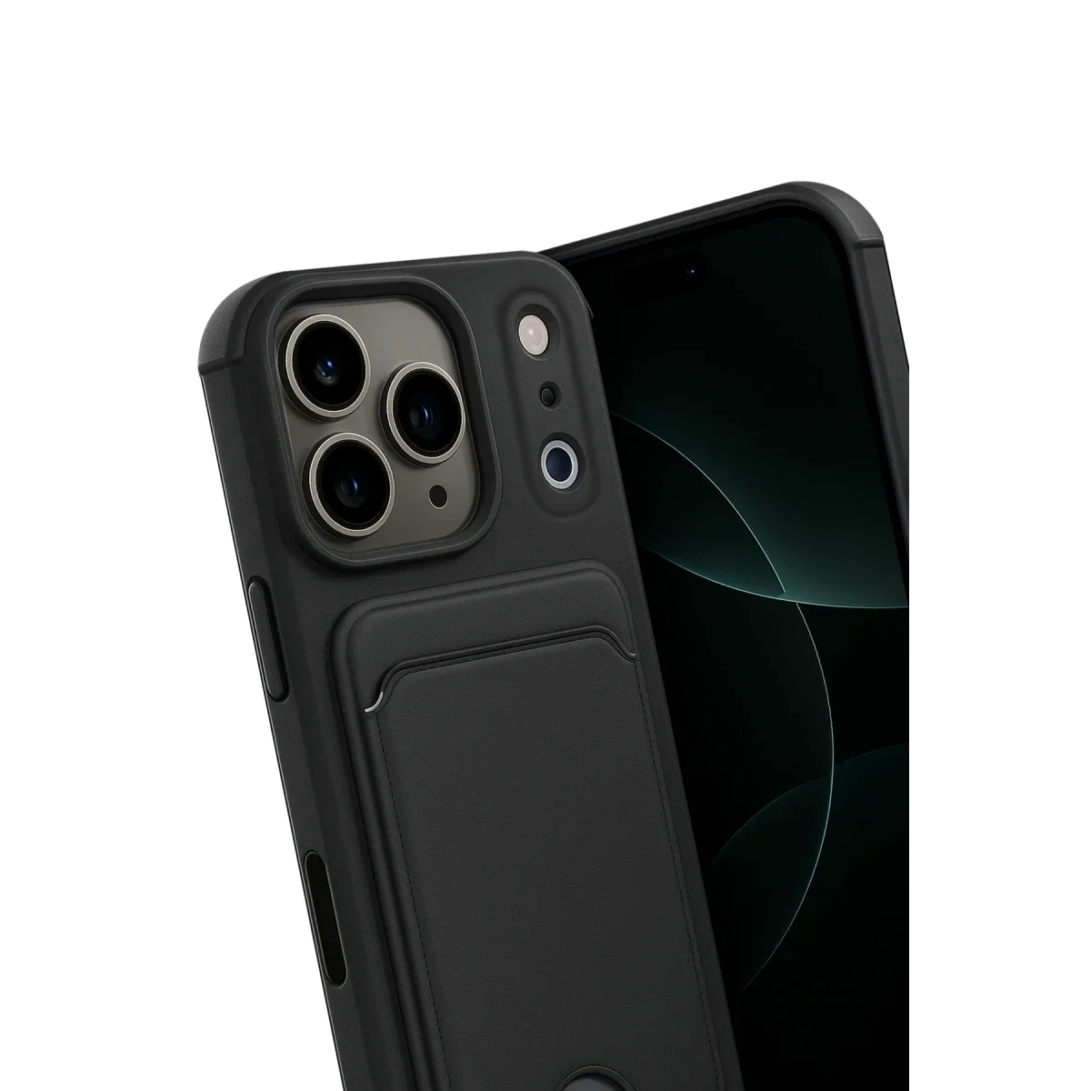 Apple iPhone 17 Pro Max Kelvin Kartvizitli Silikon - Siyah görsel 3