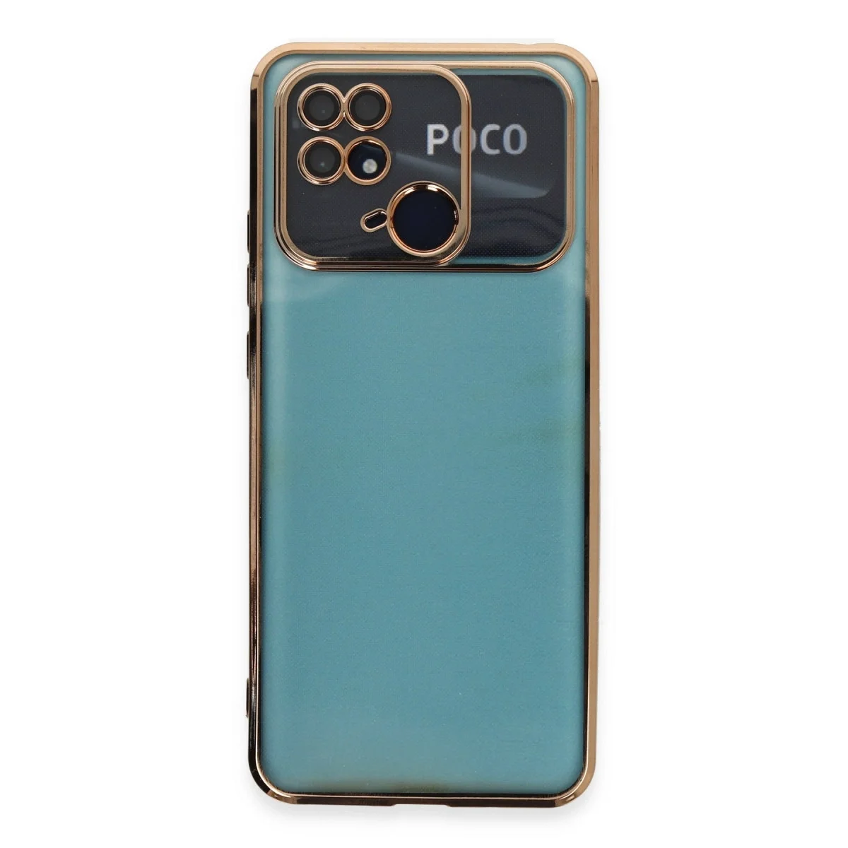 Xiaomi Redmi 10c Kılıf Razer Lensli Silikon - Gold görsel 2