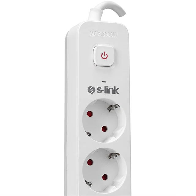 S-Link SPG501S 1.5 Metre Kablolu 750 Joule 1.5 Mm Anahtarlı 5’li Akım Korumalı Priz görsel 5