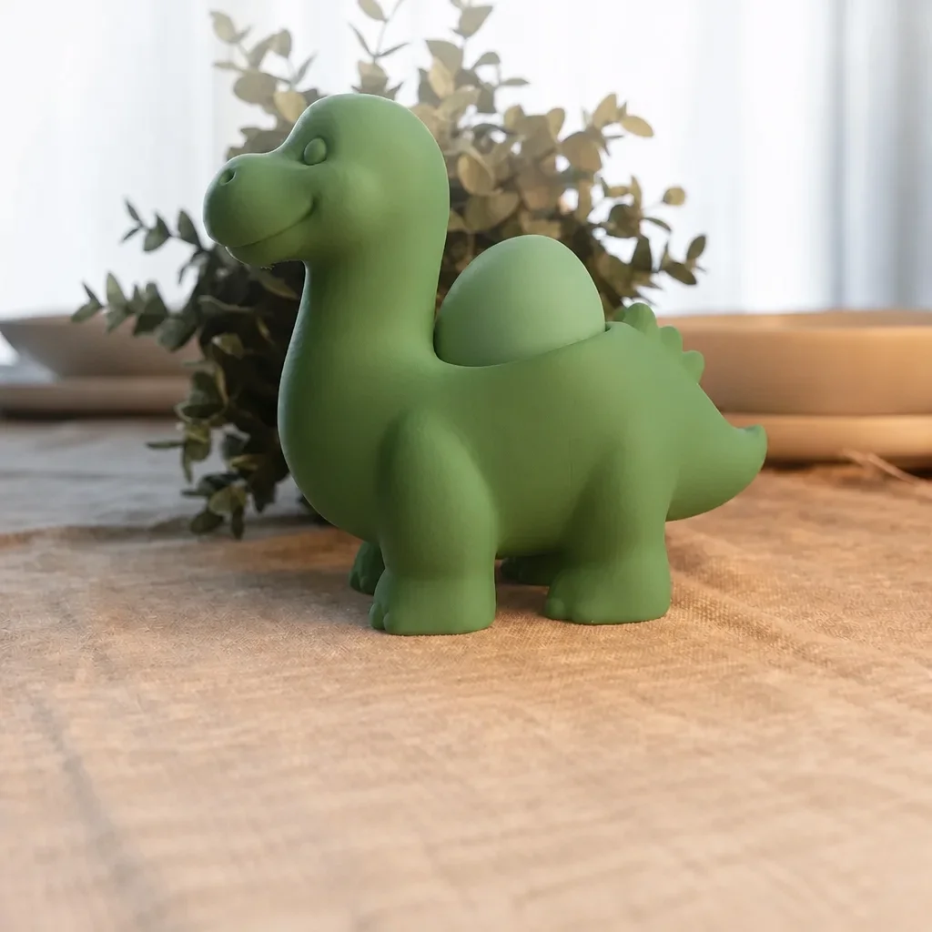 3D Baskı Dinozor Yumurtalık - Sevimli Eggosaurus Yumurta Tutucu-Yeşil