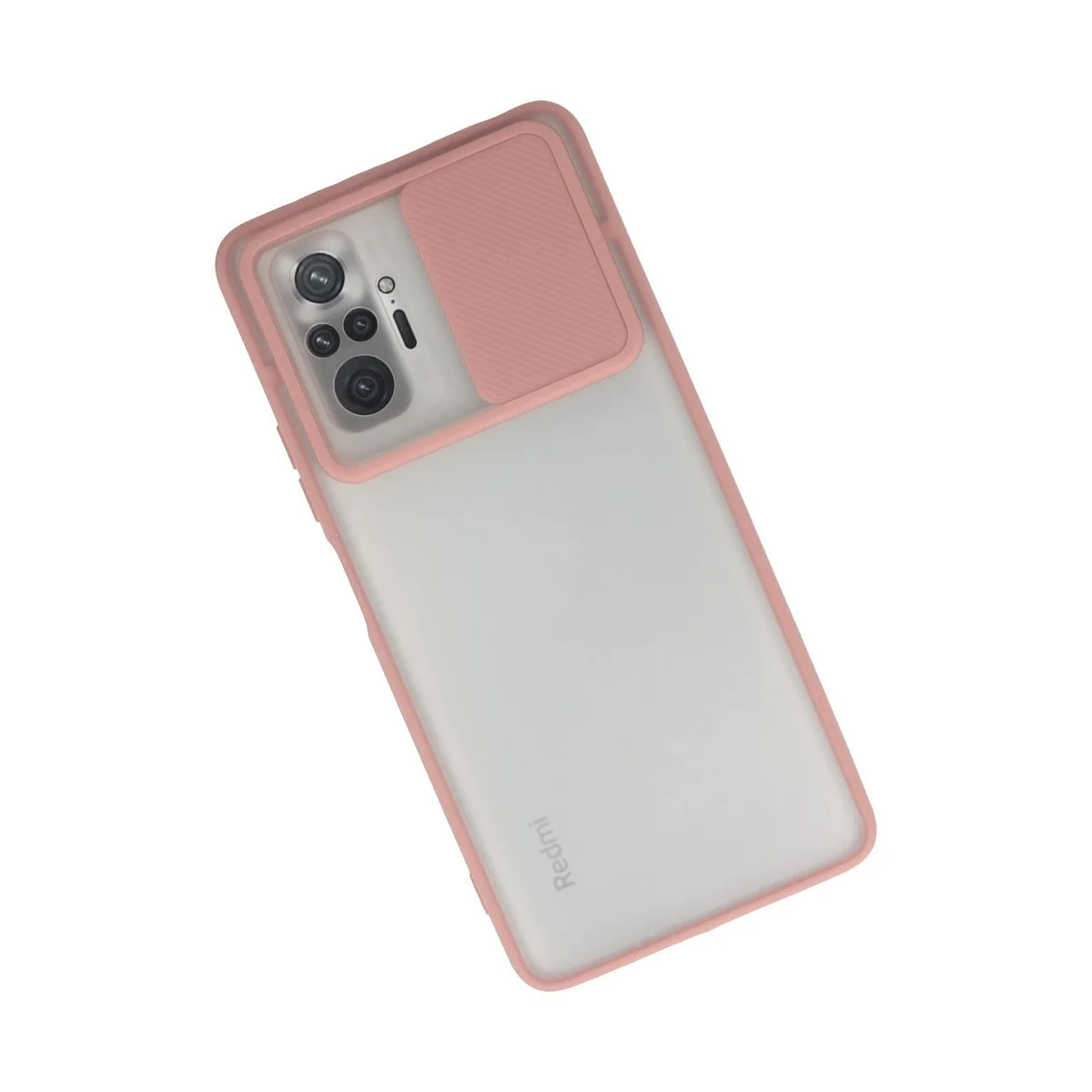 Xiaomi Redmi Note 10 Pro Kılıf Palm Buzlu Kamera Sürgülü Silikon - Pembe görsel 2
