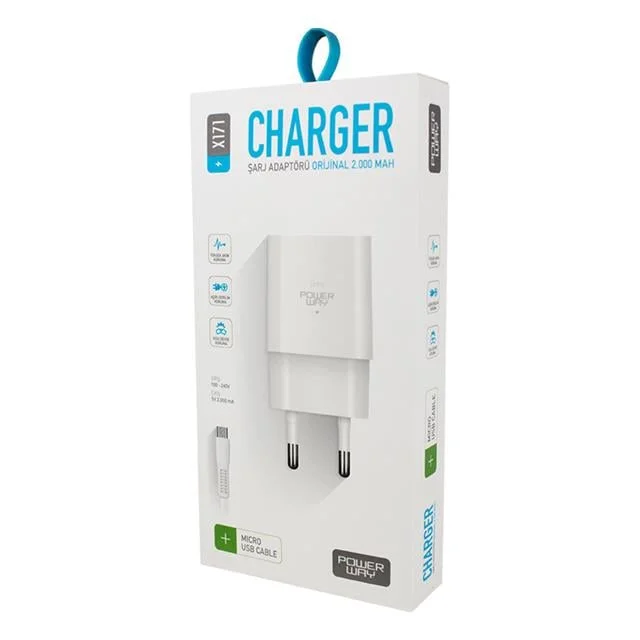 Powerway X-171 cro USB 2.1 Amper Şarj Aleti-Kablo görsel 2