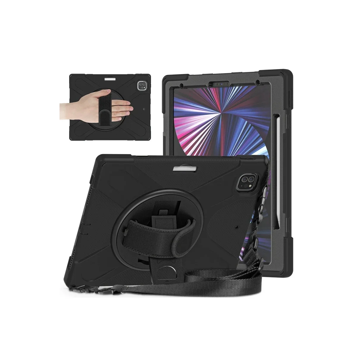 Apple iPad Pro 12.9 (2020) Kılıf Amazing Tablet Kapak - Siyah