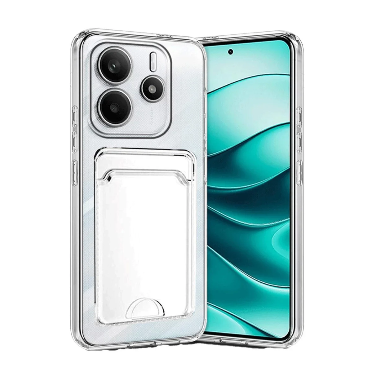 Xiao Red Note 14 4G Kılıf Kart Şeffaf Silikon - Şeffaf görsel 3