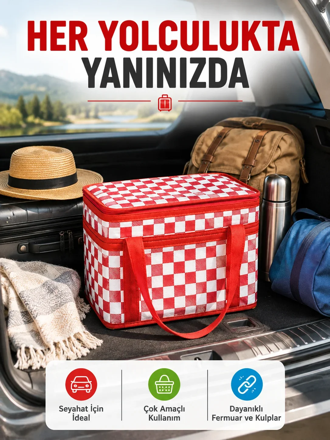 25 Litre Isı Yalıtımlı Termos Çanta Alünyum Folyo İç Kaplamalı Piknik Çantası