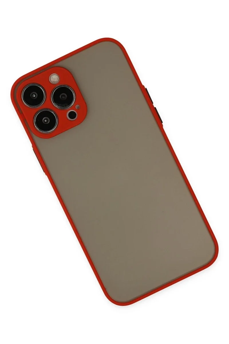 Apple iPhone 15 Pro Max Kılıf Montreal Silikon Kapak - Kırmızı görsel 3